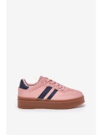 Dámské tenisky na platformě z eko kůže růžové Ediriella