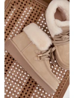 Dámské sněhule D.Franklin z přírodního semiše – světle béžové