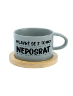 HLAVNĚ SE Z TOHO NEPOSRAT - šedý hrníček makronka 200 ml