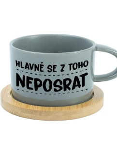 HLAVNĚ SE Z TOHO NEPOSRAT - šedý hrníček makronka 200 ml