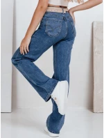 Dámské modré džíny s širokými nohavicemi FashionStreet UY2770 Dámské modré džíny s širokými nohavicemi FashionStreet UY2770