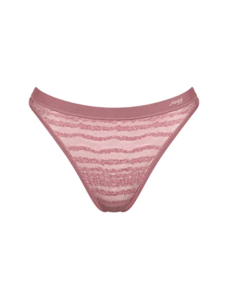 Dámská tanga FREE Evolve String Lace - UNKNOWN - hnědé 7836 - SLOGGI