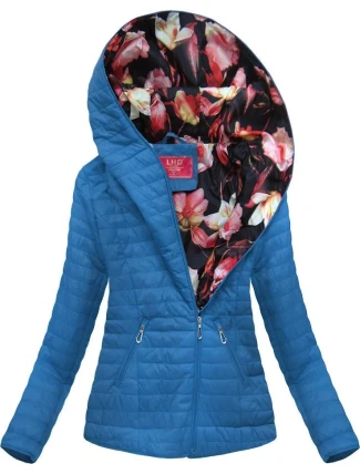 Světle modrá bunda s asymetrickým zipem (DL015) Světle modrá bunda s asymetrickým zipem (DL015)