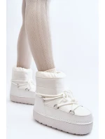 Dámské bílé zimní boty s vázáním Toolsa