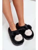 Teplé Kožešinové Pantofle Dámské Černé Jozelinetta