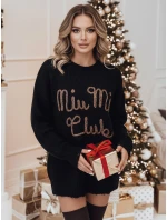 Dámský svetr MIU MIU v jedné velikosti s nopky černý FashionStreet MY2347 Dámský svetr MIU MIU v jedné velikosti s nopky černý FashionStreet MY2347