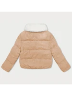 Dámská manšestrová bunda v pískové barvě s vysokým stojáčkem J Style (5M3230-333)