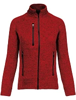 Kariban K 9107 Dámská melanžová pletená fleecová bunda 20.9107 red melange