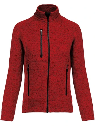 Kariban K 9107 Dámská melanžová pletená fleecová bunda 20.9107 red melange