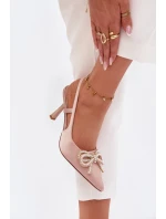 Lodičky s mašlí a odhaleným patou Béžové Derissa