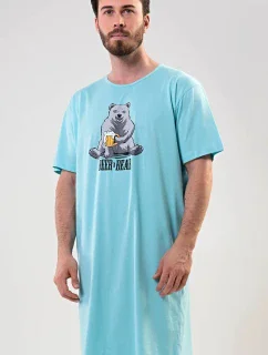 Pánská noční košile s krátkým rukávem Beer and bear