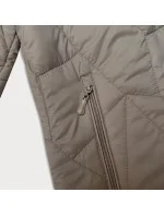 Tenká béžová dámská prošívaná bunda s kapucí J Style (16M9250-62)