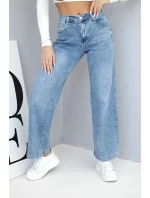 Dámské džíny s širokou nohavicí a vysokým pasem