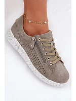 Dámské semišové polobotky se zipem tmavě zelené Cemela