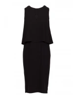 S422 Šaty s krajkovou vsadkou - černé S422 Šaty s krajkovou vsadkou - černé