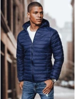 Pánská přechodná prošívaná tmavě modrá bunda FashionStreet TX4408