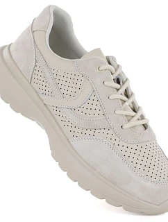 Dámské kožené sportovní polobotky béžové barvy Vinceza 41507