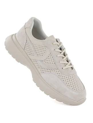 Dámské kožené sportovní polobotky béžové barvy Vinceza 41507