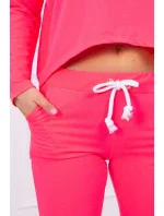 Sada s oversize halenkou růžová neonová