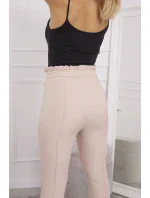 Béžové plisované kalhoty