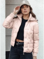 Dámská krátká prošívaná zimní bunda s kapucí FASHWARM růžová FashionStreet TY4641