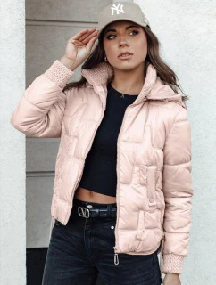 Dámská krátká prošívaná zimní bunda s kapucí FASHWARM růžová FashionStreet TY4641