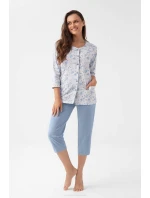 Pyžamo Luna 388 3/4 4XL Z25/26 dámské rozepínací Pyžamo Luna 388 3/4 4XL Z25/26 dámské rozepínací