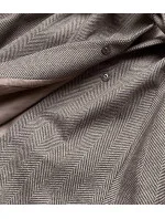 Hnědá dámská rozšířená bunda se vzorem rybí kost (2726)