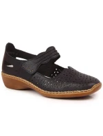 Rieker W RKR139 tmavě modrá kožená polobotka