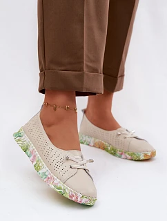 Kožené dámské polobotky S.Barski GR61-5970 Béžové