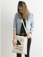 Ekologická bavlněná taška s béžovým nápisem