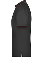 Daiber JN 728 Pánské piqué polo s kontrastní légou 02.0728 black/red