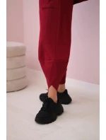 Bavlněná mikina kalhoty set Burgundsko Bavlněná mikina kalhoty set Burgundsko