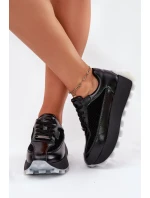 Dámské kožené tenisky na platformě Big Star HI-POLY SYSTEM – černé Dámské kožené tenisky na platformě Big Star HI-POLY SYSTEM – černé