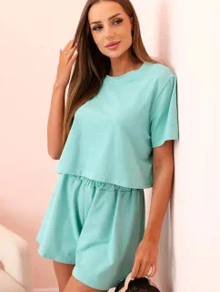 Dámský bavlněný komplet s širokými šortkami mincovna