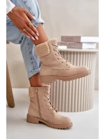 Dámské Zateplené Kotníkové Boty Workery Na Zip Béžové Mivael Dámské Zateplené Kotníkové Boty Workery Na Zip Béžové Mivael