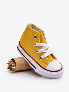 Dětské vysoké tenisky Filemon žluté - Sweet Shoes