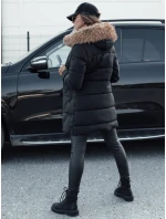 Dámská prošívaná bunda s kožešinou černá FashionStreet TY4577