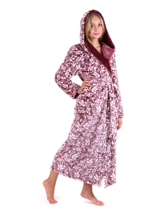 Dámský župan Flora s kapucí 3956 4803 mauve wine - Vestis