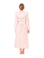 Dámský župan Flora s kapucí 3956 3053 vzorovaný růžová perla - Vestis Dámský župan Flora s kapucí 3956 3053 vzorovaný růžová perla - Vestis