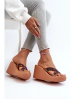 Dámské sandály na klíně 83520 Ipanema High Fashion Slide Fem Hnědé