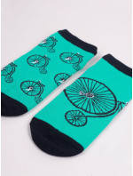 Yoclub Kotníkové vtipné bavlněné ponožky Vzory Barvy Zelená