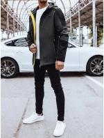 Pánský softshell s kapucí tmavě šedý FashionStreet TX4468