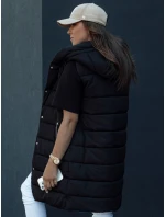 Dámská dlouhá prošívaná vesta s kapucí CHESTER černá FashionStreet TY4535