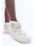 Dámské sněhule na platformě s vázáním bílé Fleure