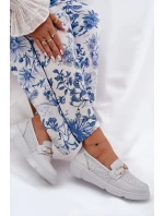 Dámské Kožené Mokasíny se Zlatým Detailem Jasnoszare Vinceza 88007