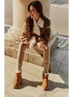 Kožené Semišové Sněhule S Kožešinou Vinceza 97951 Camel