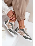 Nízké Tenisky Dámské Béžovo-Zelené Eezore