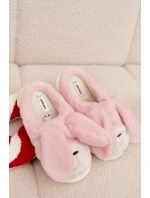 Kožešinové dámské pantofle králíčci růžové Faylen