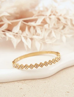 Zlatý dámský náramek s cirkony